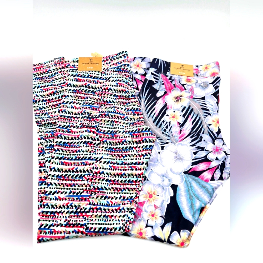 AMERICAN EAGLE NWT 2 Pair Leggings High Rise Sz XS